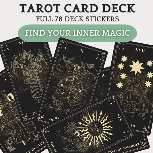Digital Tarot Card Deck - 78 Dark Witchy Tarot Card Stickers