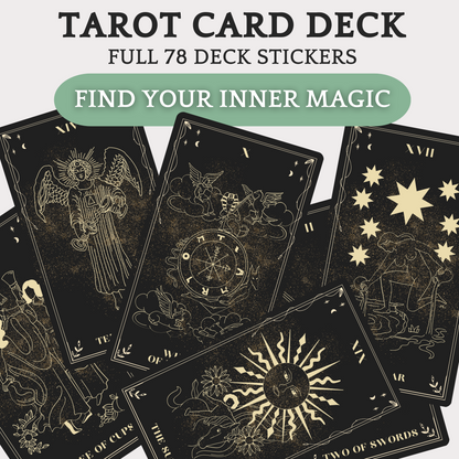 Digital Tarot Card Deck - 78 Dark Witchy Tarot Card Stickers – Aeronielle  Crafts